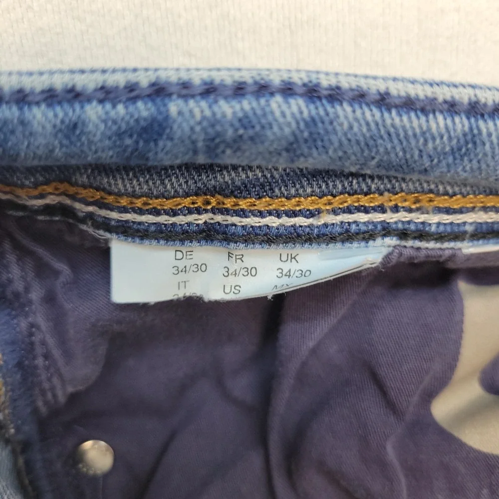 BOSS Hugo Boss Jeans Mens 34x27* Blue Maine Regular Straight‎ Italy Made Denim